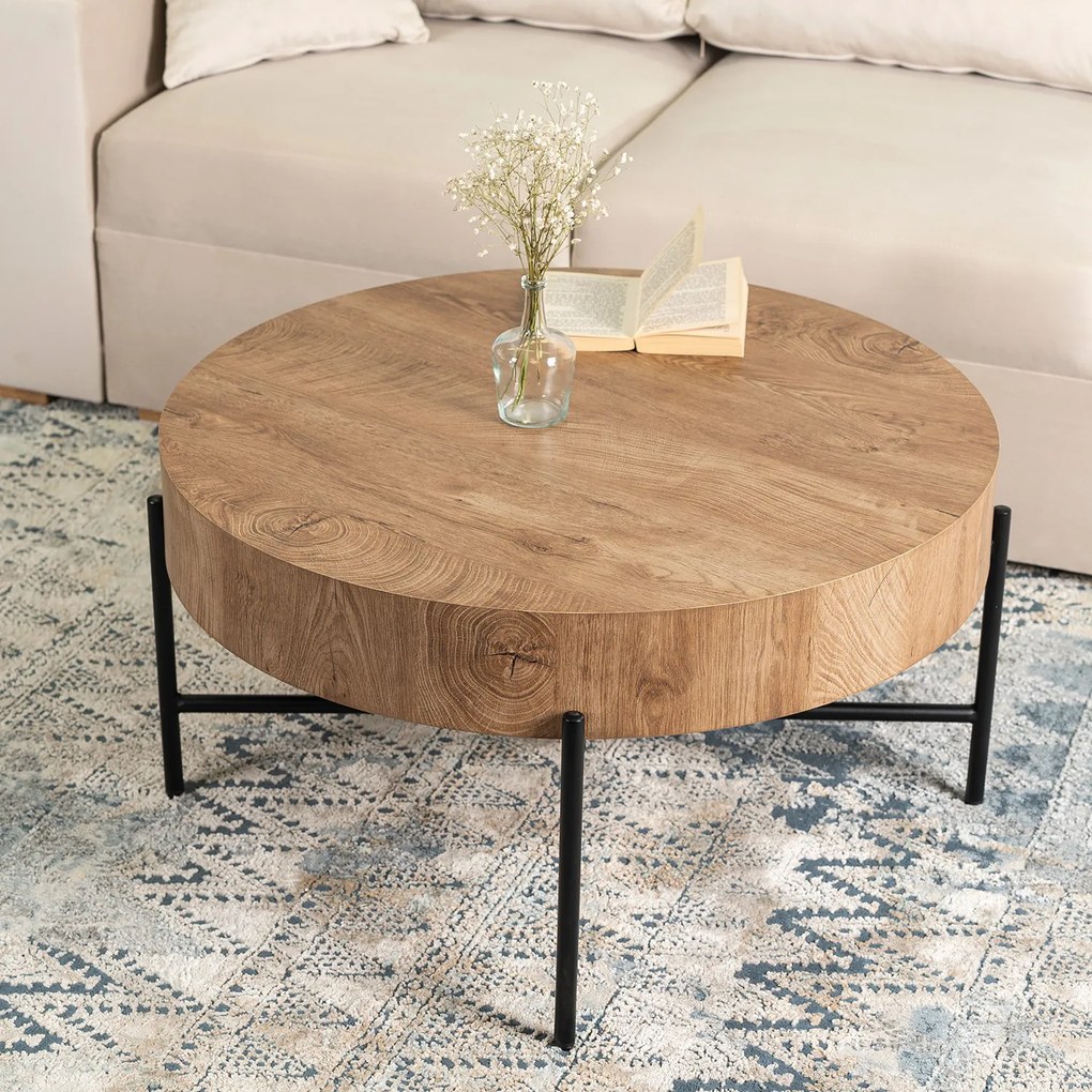 Stolik Kawowy BELIEF 79,5 cm Dąb Nowoczesny Loft