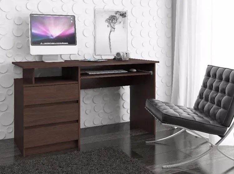 Nowoczesne biurko komputerowe wenge - Viviro 2X