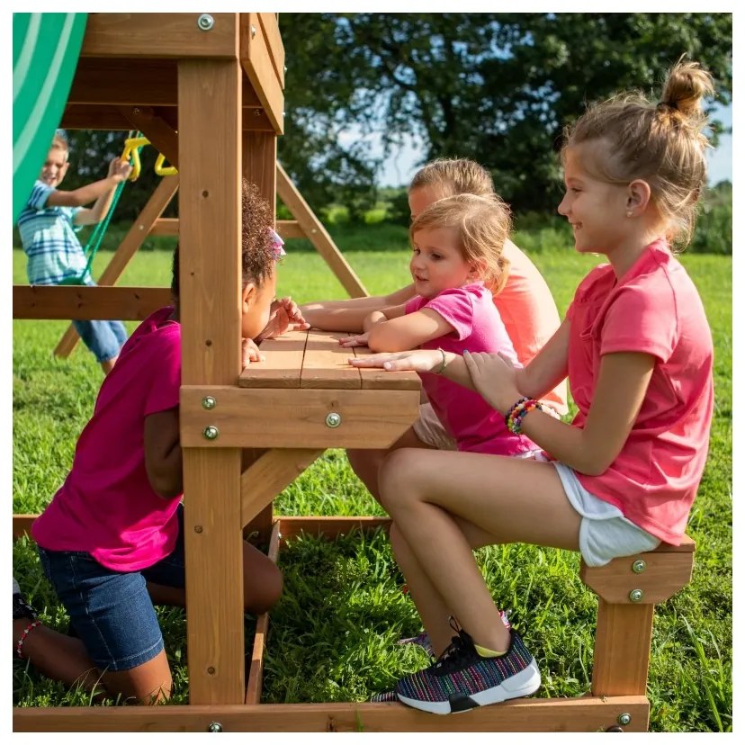 Backyard discovery belmont drewniany plac zabaw 6w1