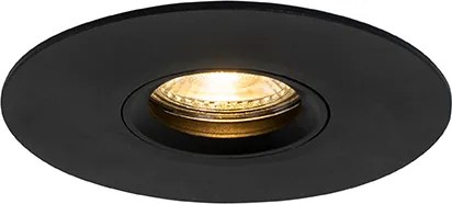Zestaw 6 Nowoczesnych Reflektorów Wpuszczanych Czarnych 12 cm - Buco