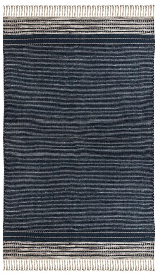Ciemnoniebieski dwustronny zewnętrzny dywan z tworzywa z recyklingu Green Decore Civil, 80x180 cm