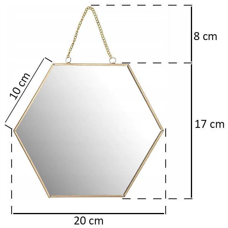 LUSTRO ścienne sześciokąt, szerokość 20 cm