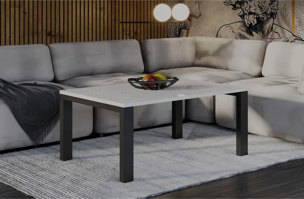 Ława GAROLD 120x80 biały połysk