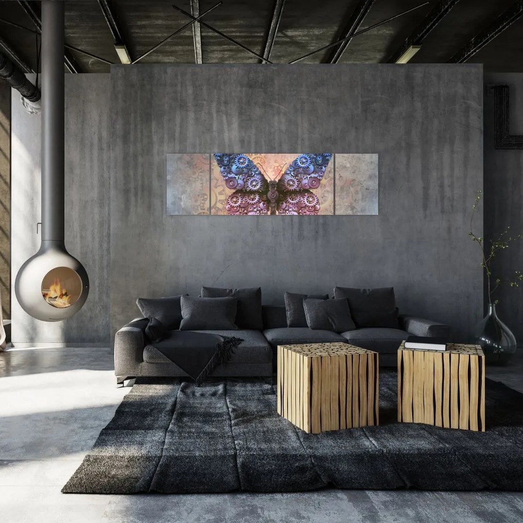 Obraz - Steampunk motyl (170x50 cm)