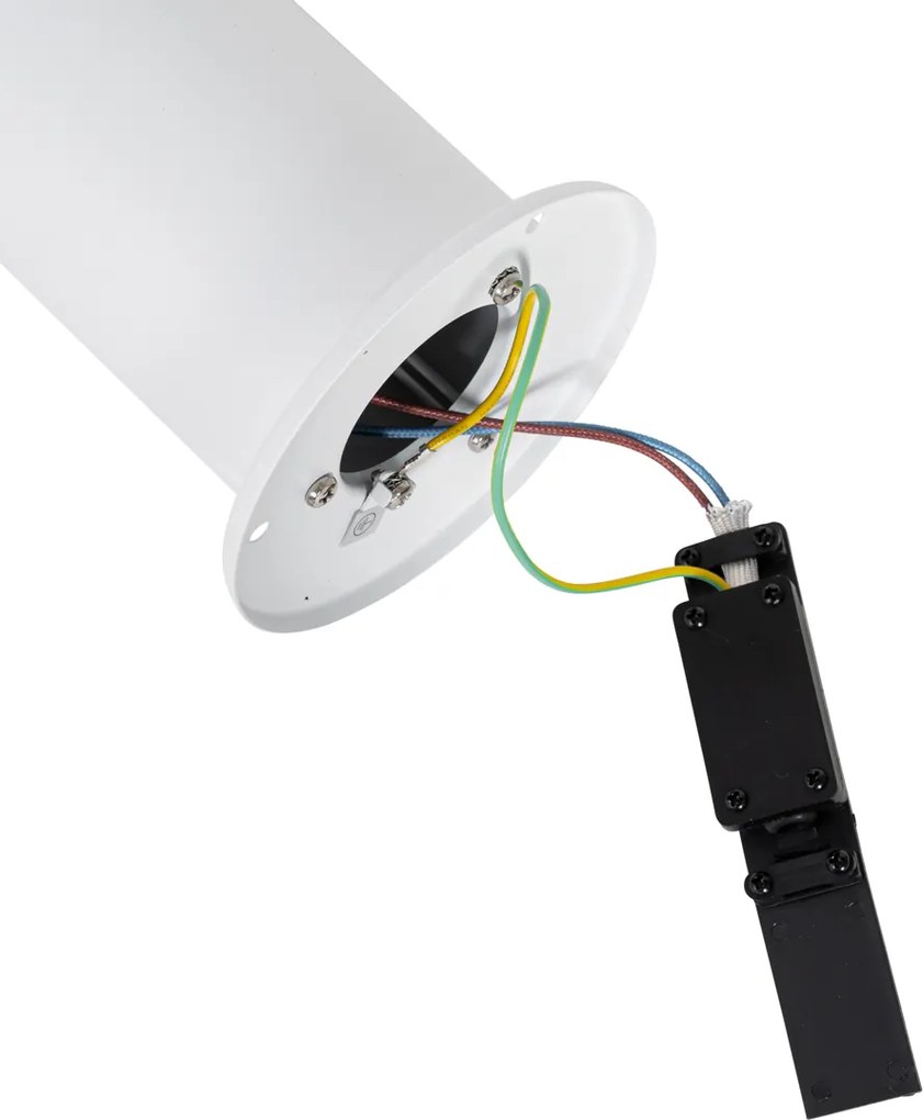 Stojąca lampa zewnętrzna biała z opalowym kloszem 50 cm - Odense