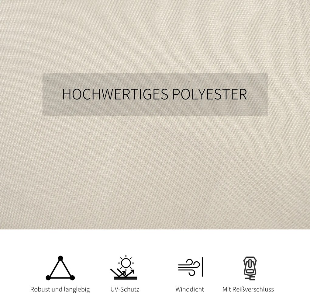 Outsunny Ściany Boczne Do Pawilonu Ogrodowego 3x3m Poliester Błyskawiczny Zamek Beżowe Wytrzymałe Słupki Szyny Przesuń Set 4 Ścian Bocznych Aosom PL