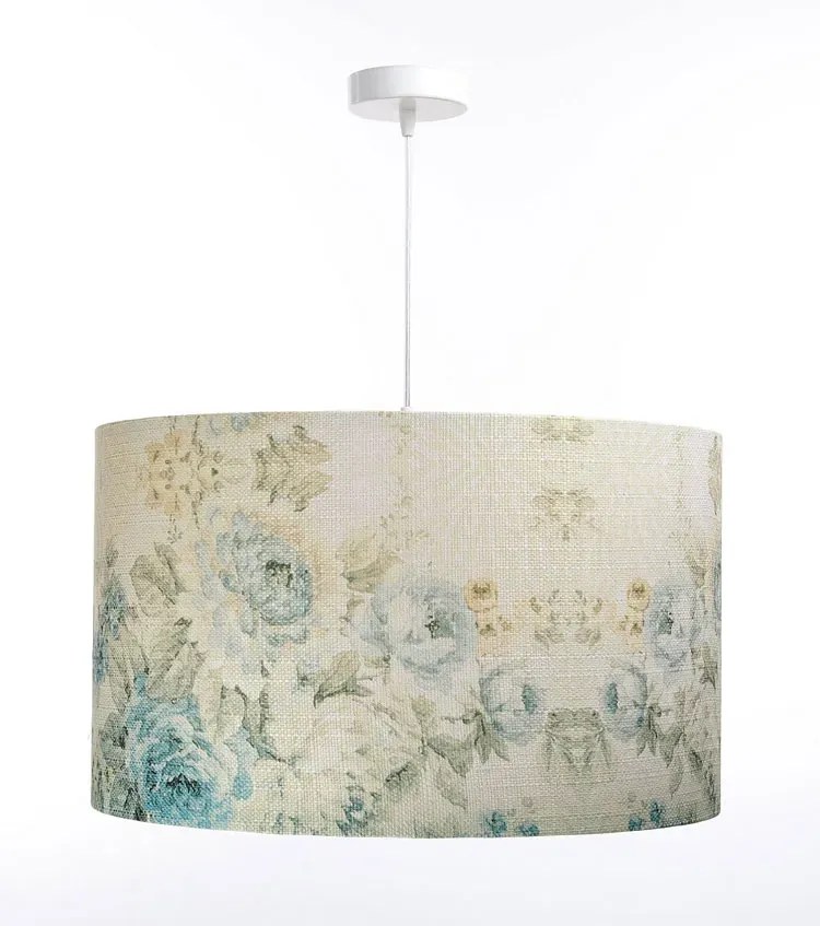 Kremowa okrągła lampa wisząca w kwiaty - S371-Terva