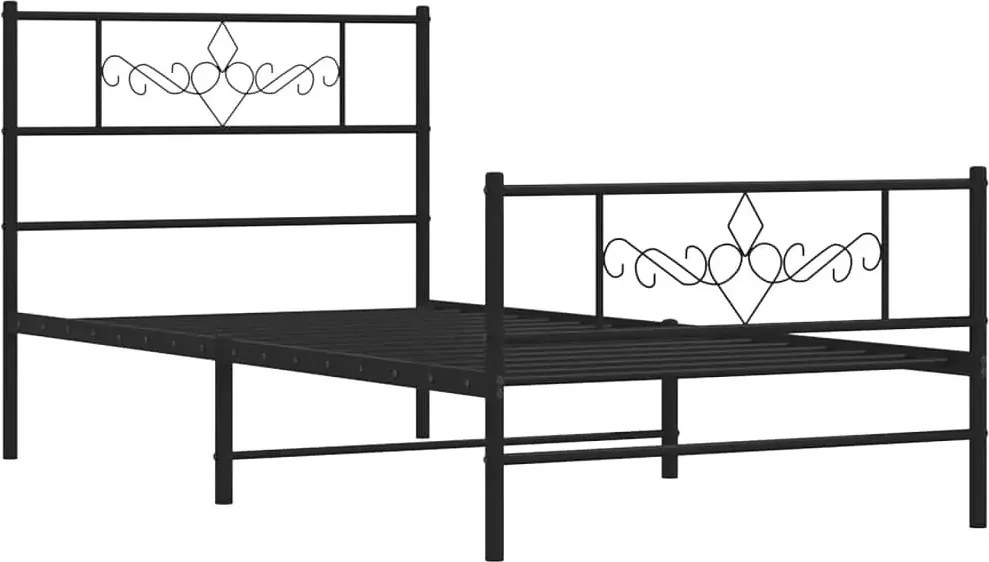 Czarne metalowe łóżko industrialne 80x200 cm E6-S16