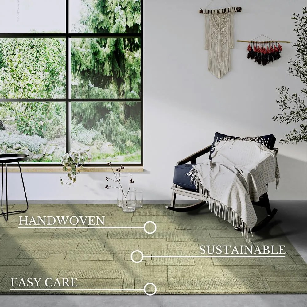 Zielony wełniany dywan tkany ręcznie 190x280 cm Wilhelmine – Villeroy&amp;Boch