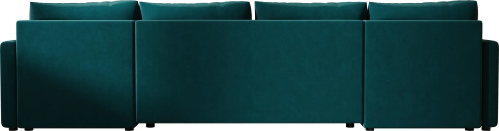 PROMOCJA Rozkładany narożnik w kształcie U VENORIA 285x146 cm, naftowa + 2 poduszki GRATIS II jakość