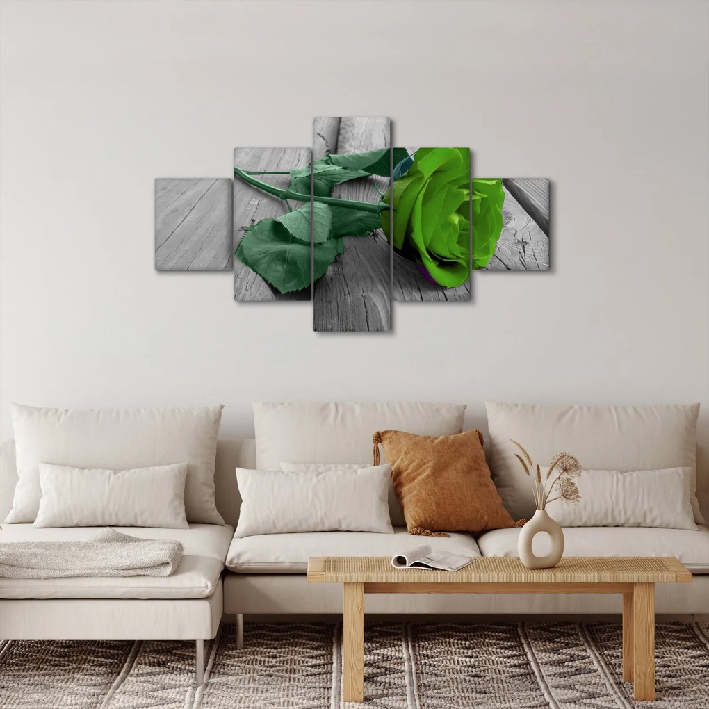 Obraz - Zielona róża (125x70 cm)