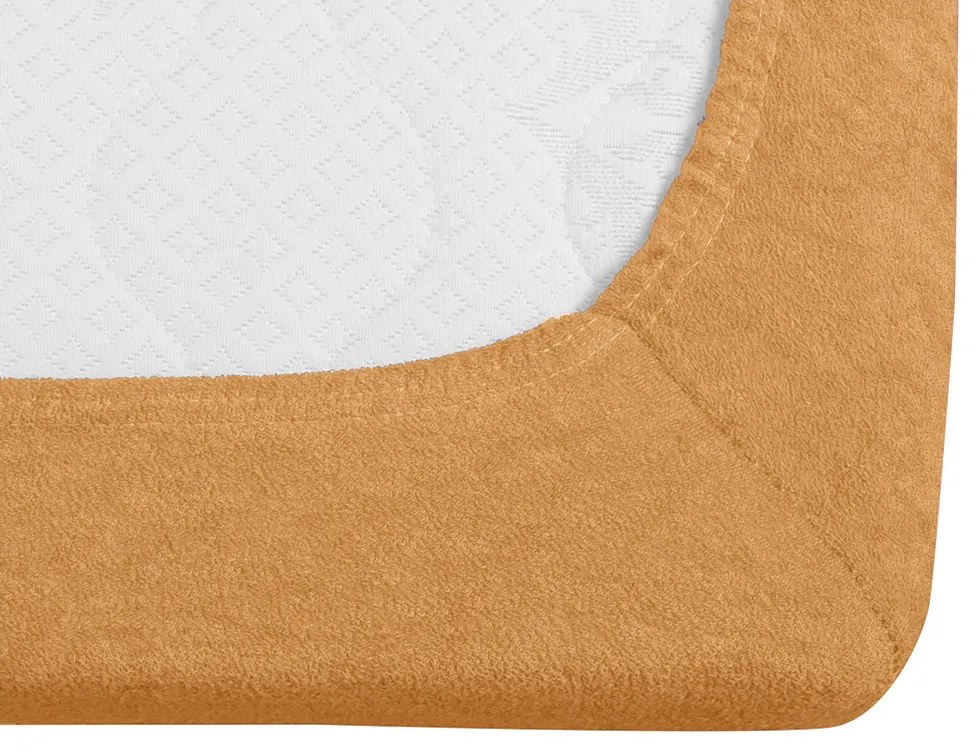 PrzytulneMieszkanie.pl Prześcieradło frotte EXCLUSIVE morelowe 200x220 cm