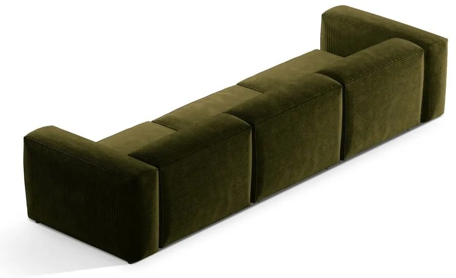 Zielona sztruksowa sofa 364 cm Bergano – Cosmopolitan Design