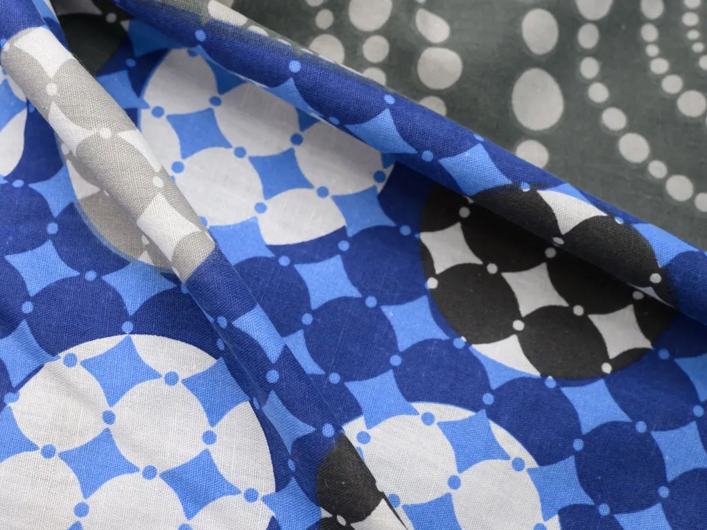 PrzytulneMieszkanie.pl PrzytulneMieszkanie.pl Pościel bawełniana CIRCLES BLUE, niebieska Rozmiar pościeli: 70 x 90 cm | 140 x 200 cm