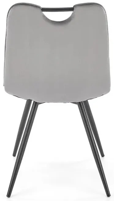 Krzesło tapicerowane K521 VELVET szare HALMAR