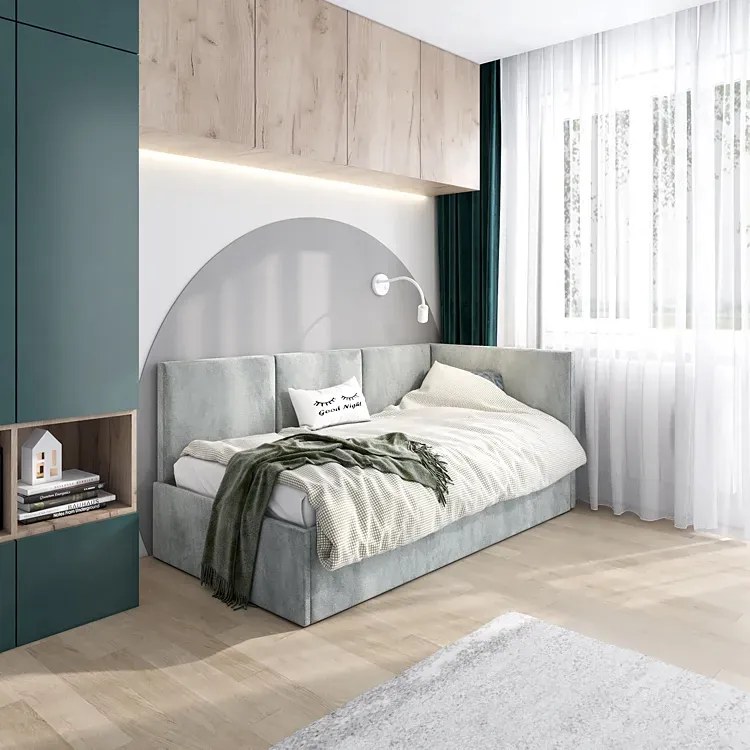 Popielaty Tapczan Typu L K5-L48