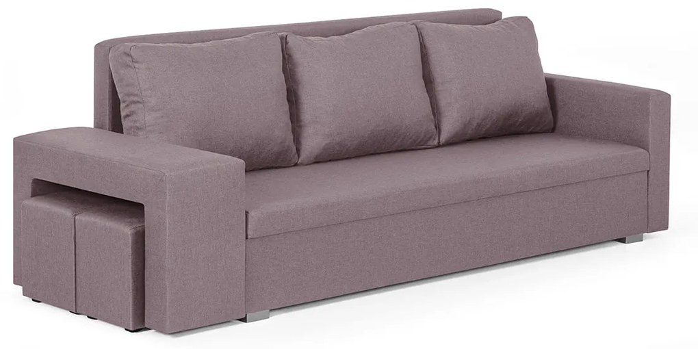 Kanapa sofa 3 os z funkcją spania MILO2 Różowy