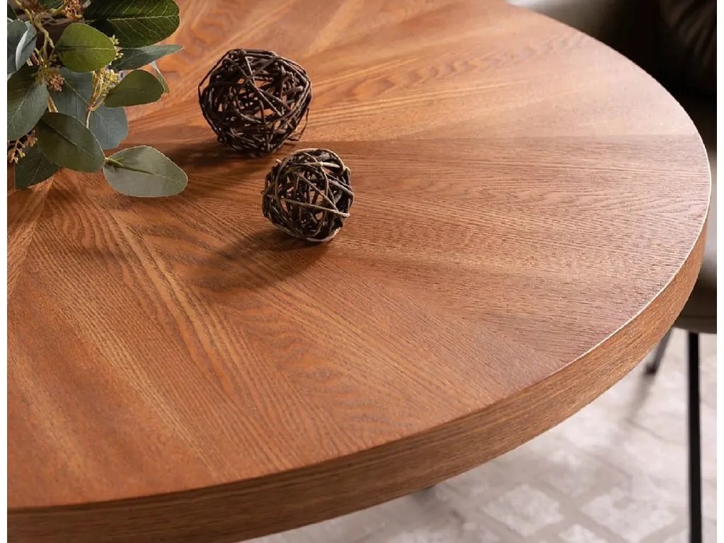 Okrągły stół jadalny AMADEO 100x100 cm, dekor orzech