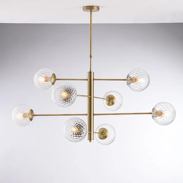 Lampa wisząca Demetra z brązowanego żelaza szczotkowanego 8 lamp 108 Ø103 BL279-8-BRZ