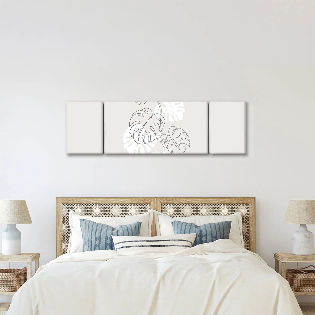 Obraz - Line art monstera N⁰3 (170x50 cm)