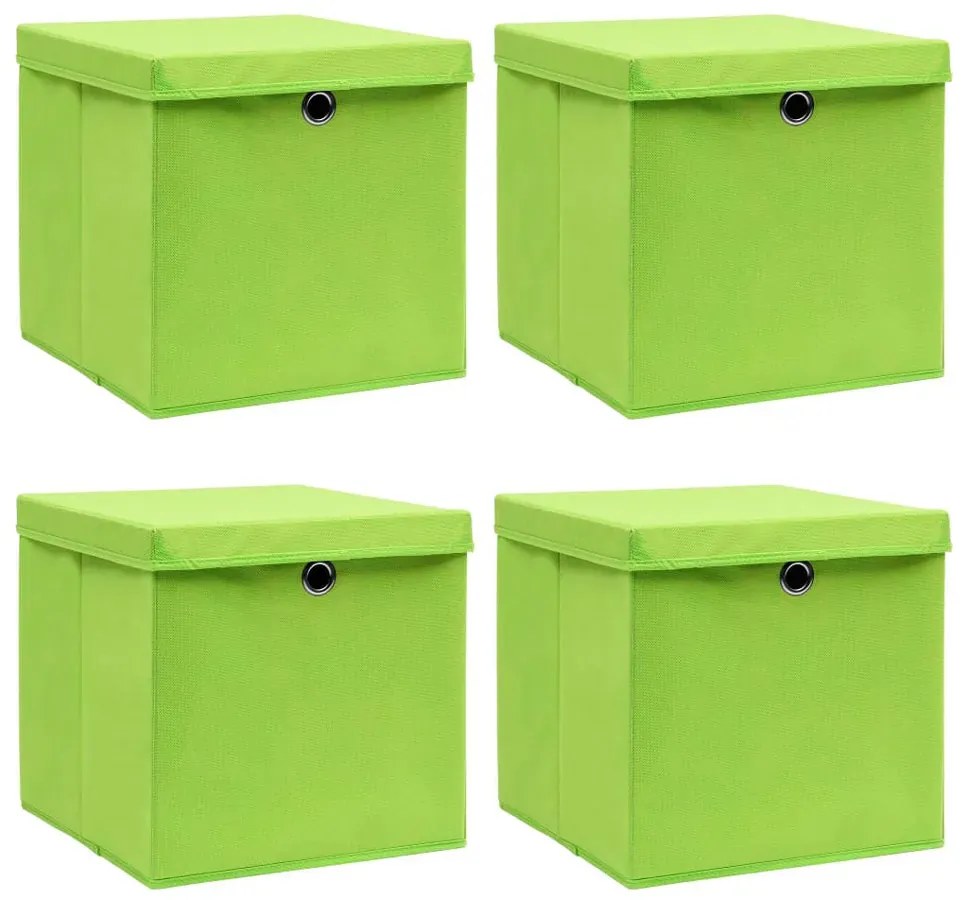 Komplet zielony 4 składanych do przechowywania pudełek B9-N77