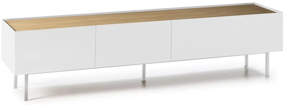 Biało-naturalna szafka pod TV w dekorze dębu 180x45 cm Arista – Teulat