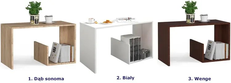 Biały stolik kawowy do salonu - Zenda