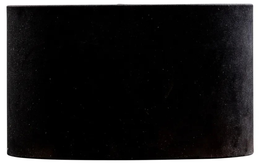 Welurowy abażur czarny owalny 25/16/15
