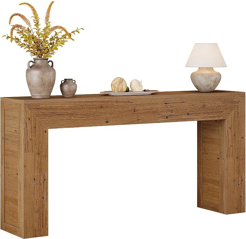 Konsola 160 cm do przedpokoju, konsola do sofy w stylu rustykalnym za kanapą