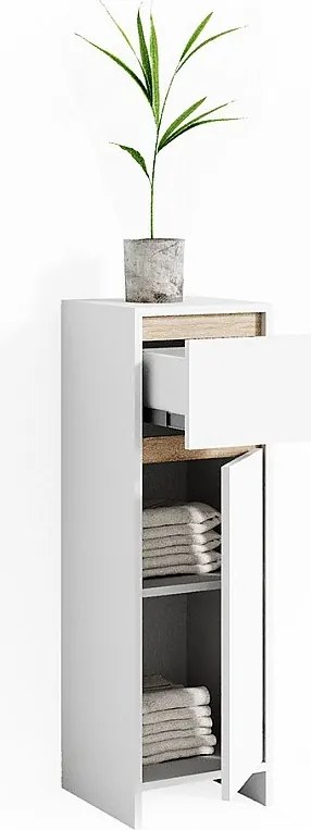 Szafka Midi biały/sonoma 30x30x95 emma