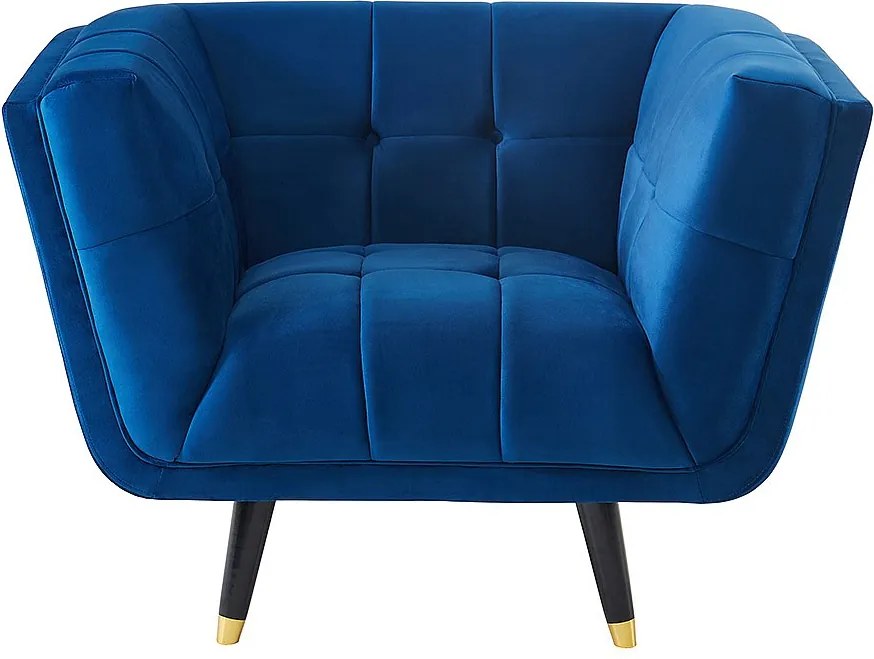 Fotel z weluru – kolor granatowy - SAMANTHA II