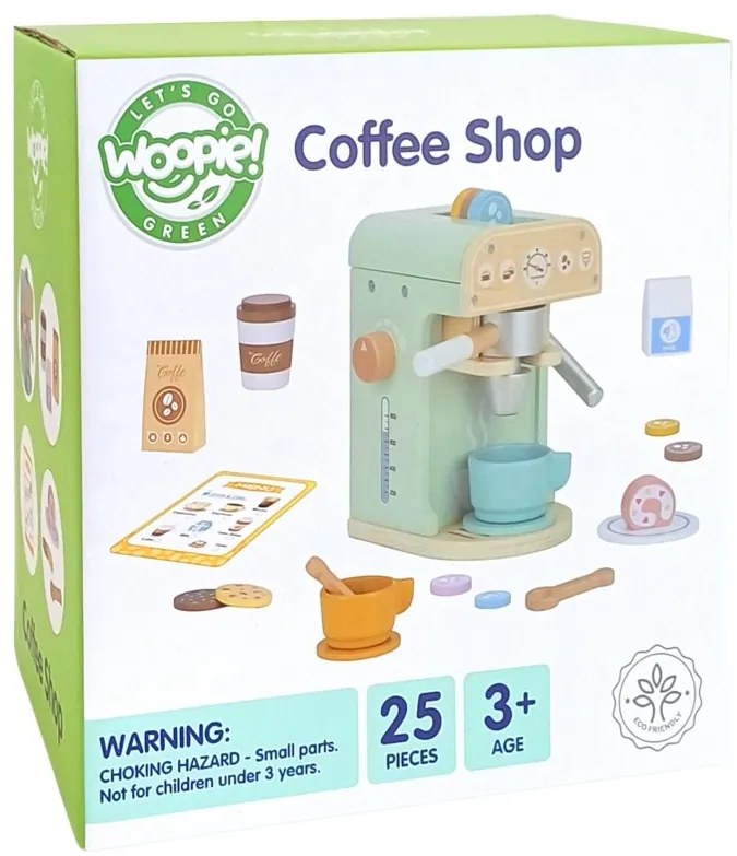 Woopie green drewniany ekspres do kawy 25 el cukiernia barista