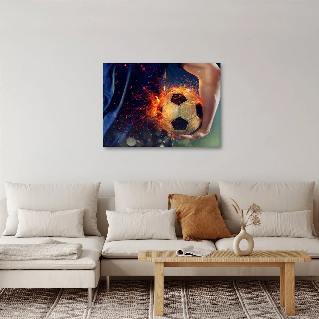 Obraz - Piłka w ogniu (70x50 cm)
