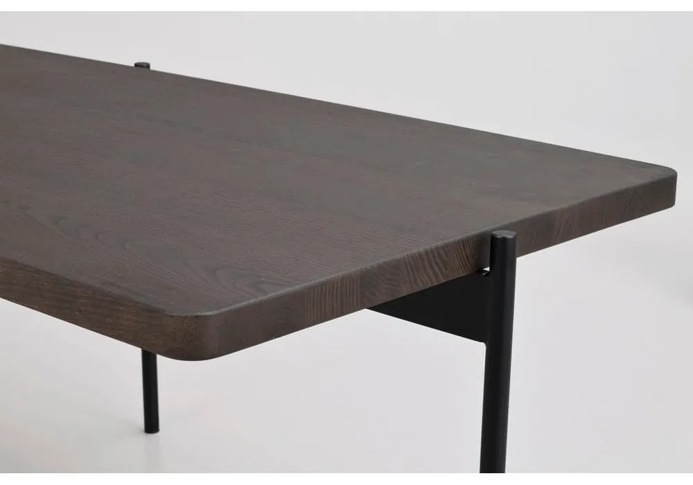 Brązowy stolik z drewna jesionowego Rowico Shelton, 145x60 cm
