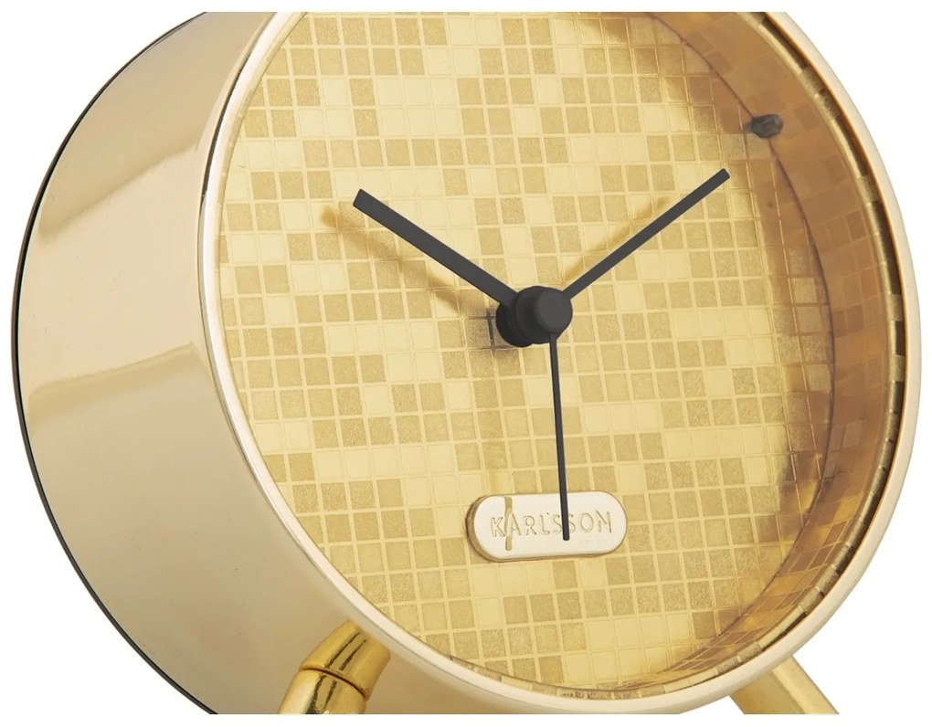 Karlsson 6004GD budzik design złoty, średnica 11 cm