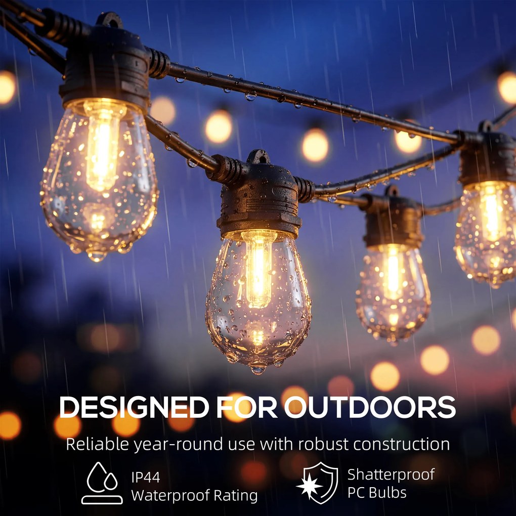 HOMCOM Kurtyna Świetlna RGBW, IP44 Wodoodporna, Dekoracja na Wnętrza i Na Zewnątrz | Aosom PL