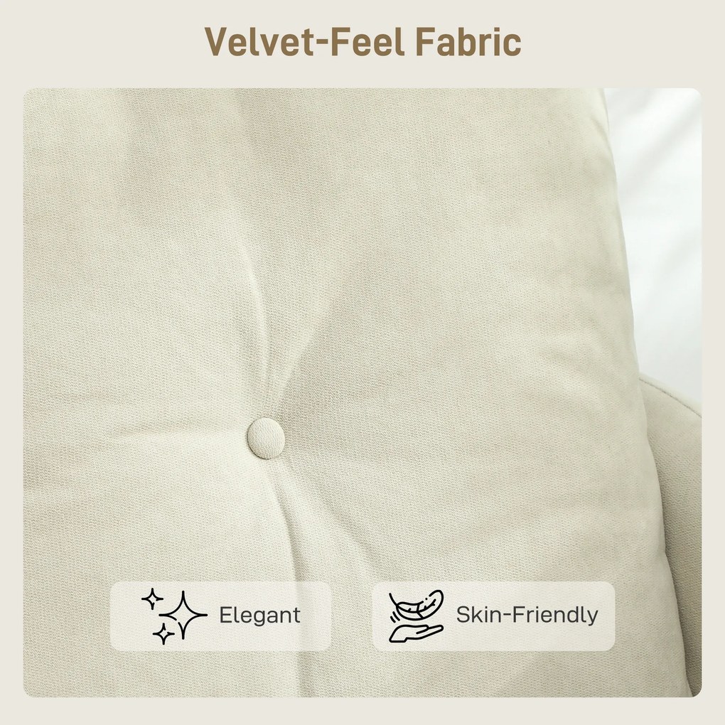 HOMCOM Sofa 2-osobowa z piankowym wypełnieniem i obiciem materiałowym, do salonu, sypialni, rama metalowa, kremowy