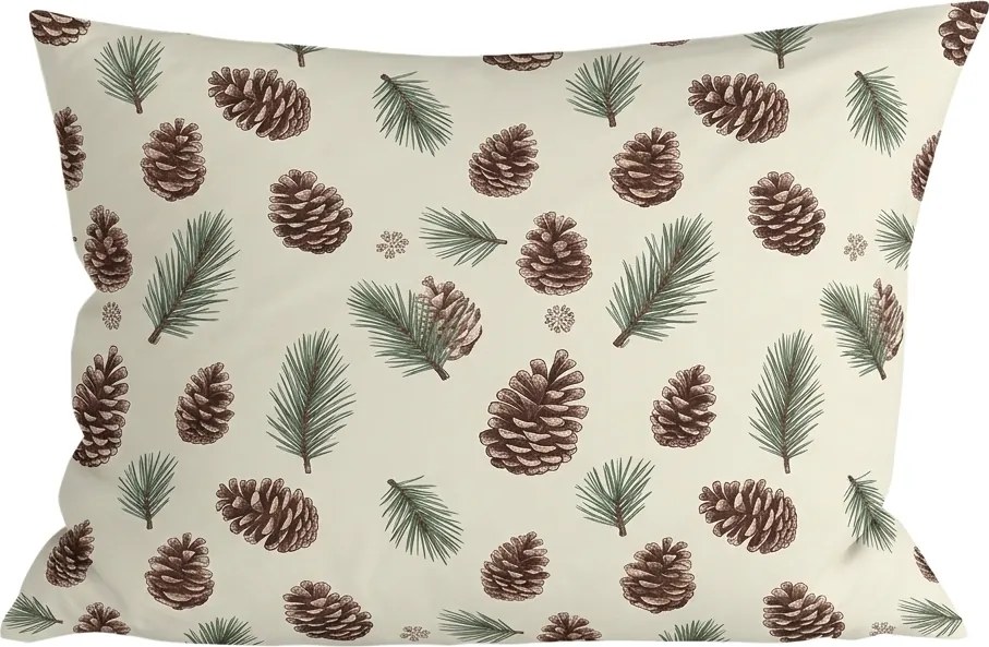 Bawełniana poszewka na poduszkę PINE CONES 50x70 cm, kolorowa