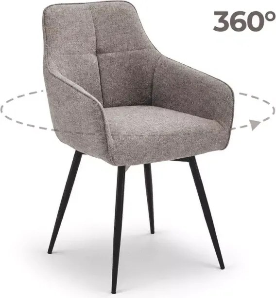 Krzesło obrotowe Razimo tapicerowane 360° – wygodne krzesło do jadalni, salonu i biura