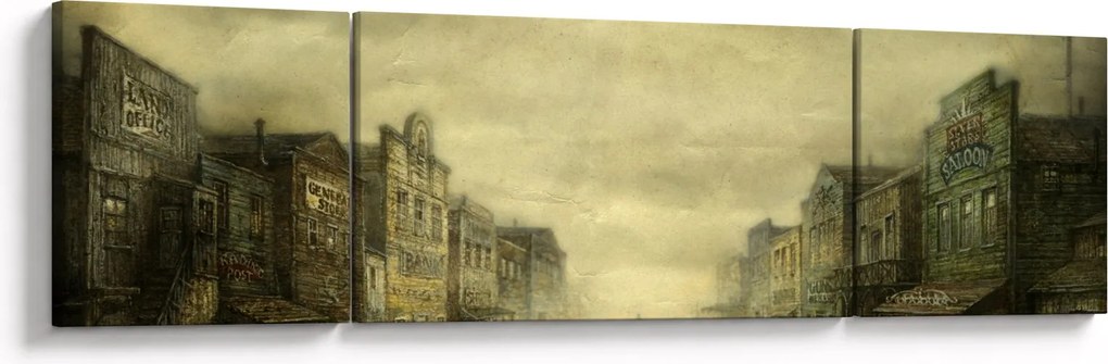 Obraz westernowego miasteczka (170x50 cm)