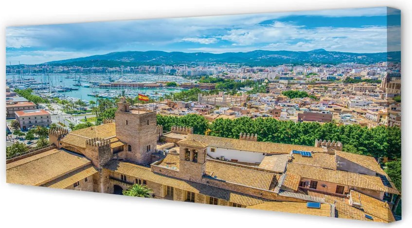 Obraz na płótnie Portowy Urok Hiszpańskiego Miasta