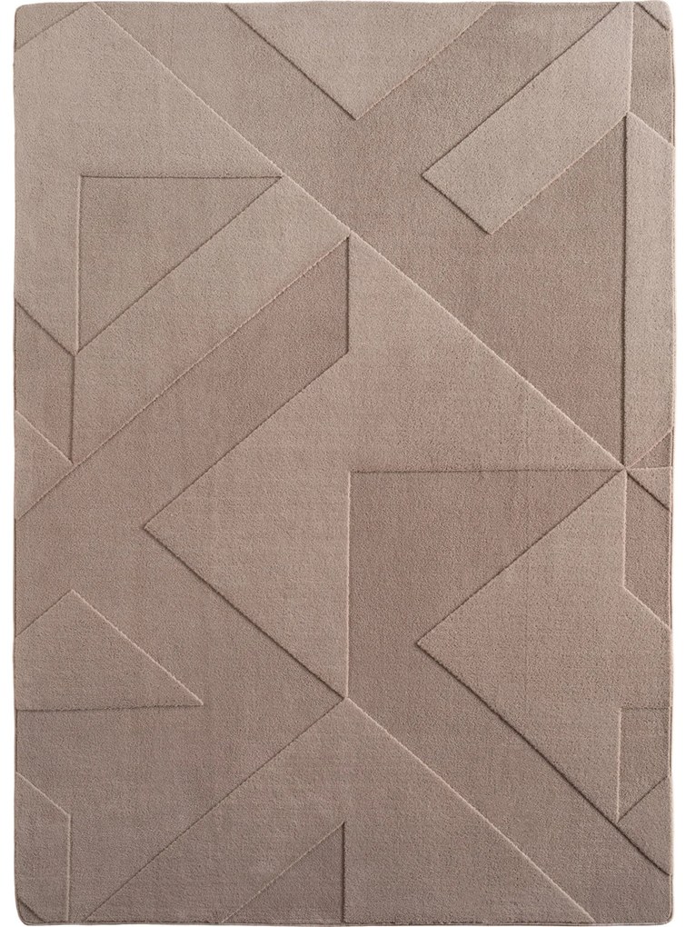 Dywan nowoczesny Pompei 3D Geometryczny szaro-beżowy 240 cm x 340 cm