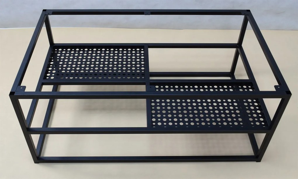 Industrialny stolik kawowy dąb artisan + czarny - Hila 4X