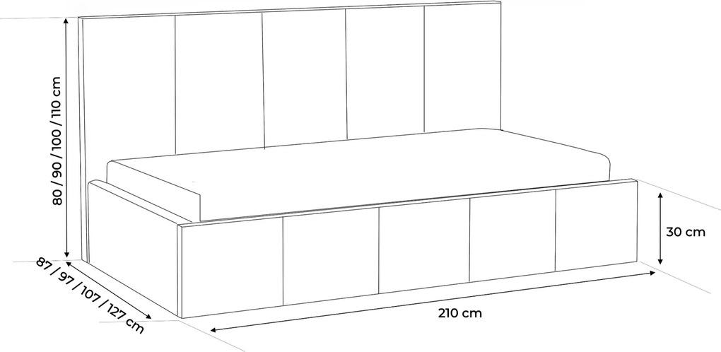 Łóżko dziecięco-młodzieżowe BALLA - 80x200