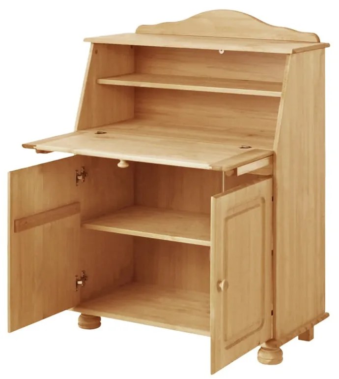 Wysoka komoda z litego drewna sosnowego z sekretarzykiem 107x39 cm Mette – Støraa
