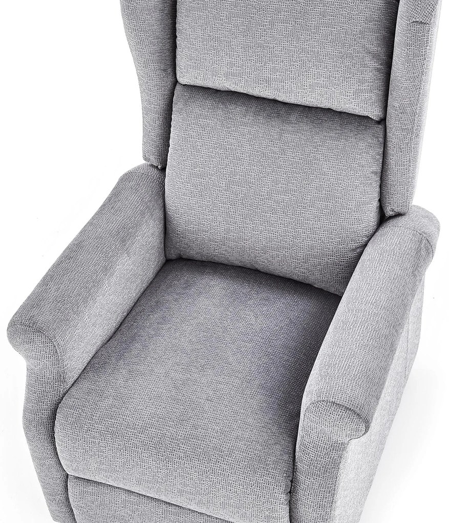 Fotel Uszak Rozkładany Szary AGUSTIN 2