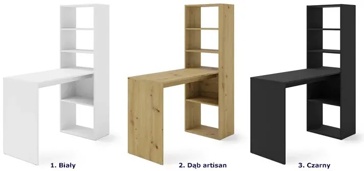 Biurko komputerowe z regałem dąb artisan - Ernes