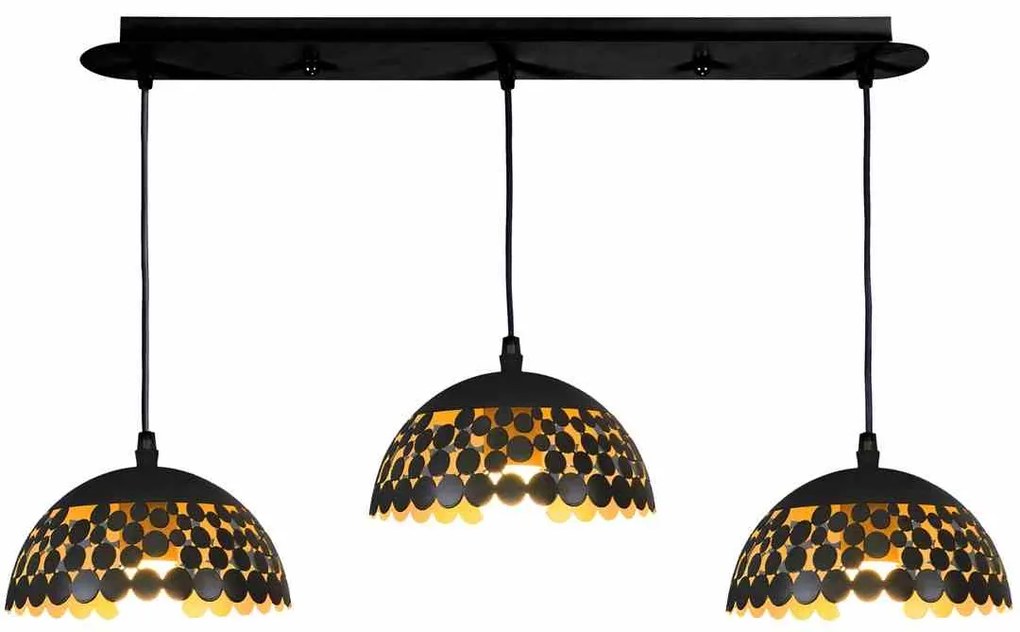 Lampa wisząca LISA BLACK 3xE27, potrójna, czarna