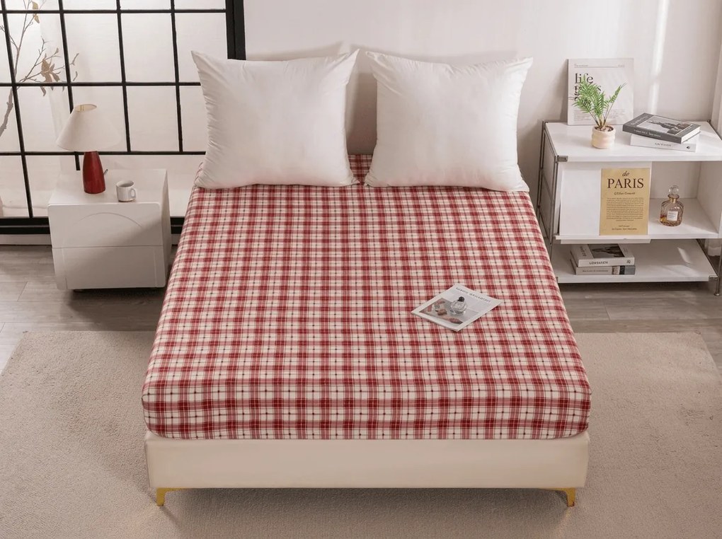 PrzytulneMieszkanie.pl Prześcieradło z mikrofibry TARTAN HEART kolorowe 180x200 cm