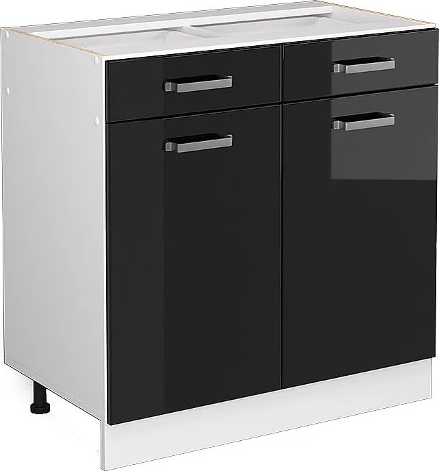 Szafka dolna do kuchni czarny wysoki połysk 80x46x81.6 r-line